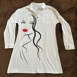 White Long Sleeve T-Shirt Dress - BRAND NEW!